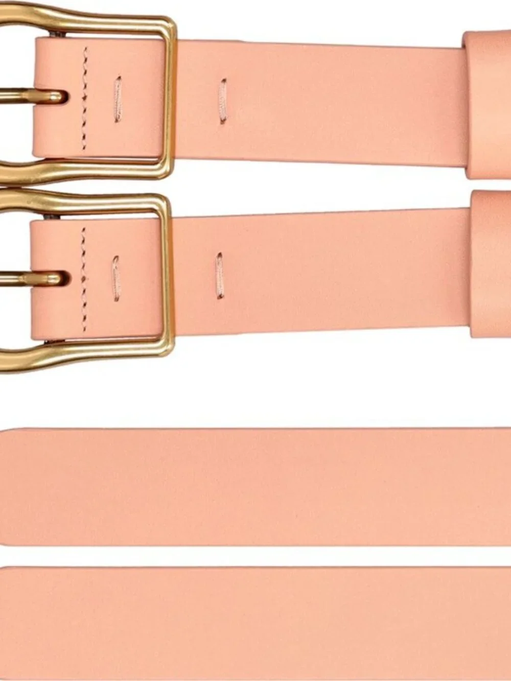ZIMMERMANN Lvr Exclusive Double Buckle Leather Belt in Soft Peach Size M/L NWT